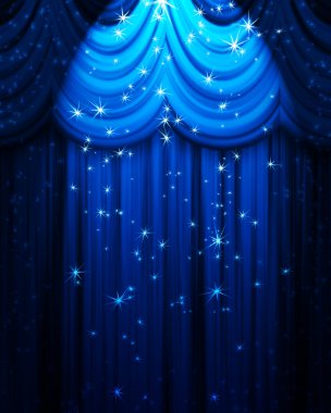 Mavi Tiyatrosu perde spot ve yıldız