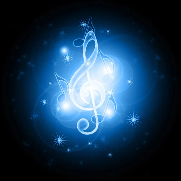 Glowing musical symbols — Stock Photo, Image
