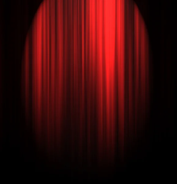 Theater curtain with center spotlight — Stock Photo, Image