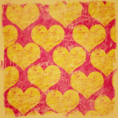 Grunge scratched hearts background clipart