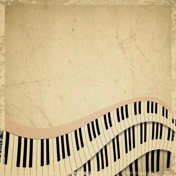 Гранжевий музичний фон з клавіатурою піаніно — стокове фото