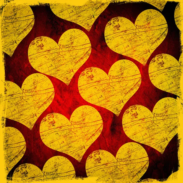 Grunge scratched hearts background — Stock Photo, Image
