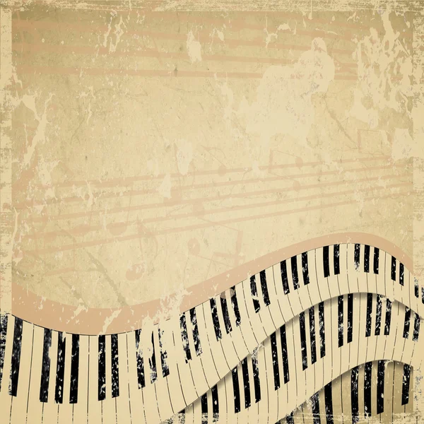 Grunge muzikale achtergrond met piano klavier — Stockfoto