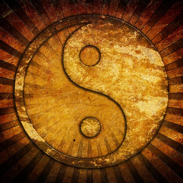Grunge yin yang symbol — Stock Photo, Image