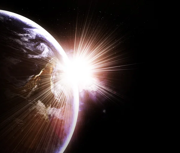 Bolygó egy villanás-ból nap, absztrakt háttér — Stock Fotó