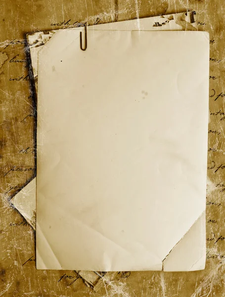 Ročník pozadí starého papíru, dopisy a fotografie — Stock fotografie