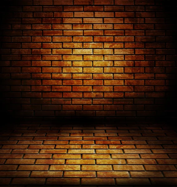 Old room with a brick wall and floor — Stock Photo, Image