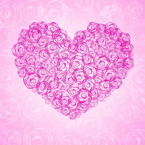 Pozadí s tvarem Květinové srdce — Stock fotografie