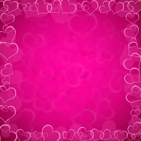 Růžový Valentýnský pozadí se srdíčky — Stock fotografie