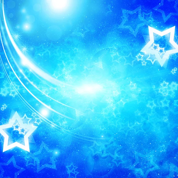 Estrelas brilhantes no fundo azul — Fotografia de Stock