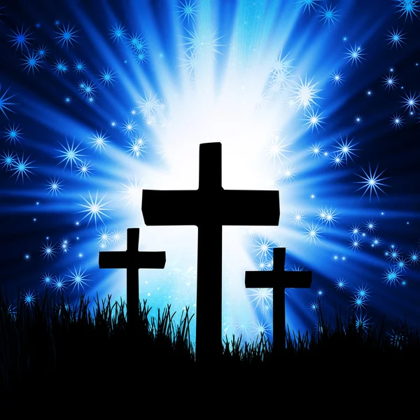 Dark cross against a blue sky — Stock Photo, Image