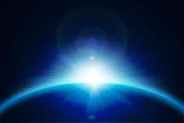 Jorden i rymden mot solen — Stockfoto