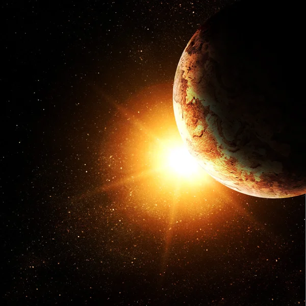 Планета проти сонця — стокове фото
