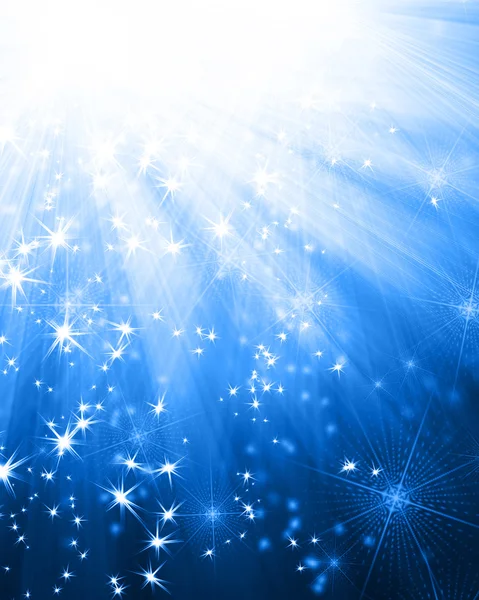 Blue background with rays and stars — Stock Photo, Image