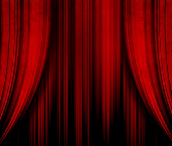 어두운 빨간색 극장 커튼 — 스톡 사진