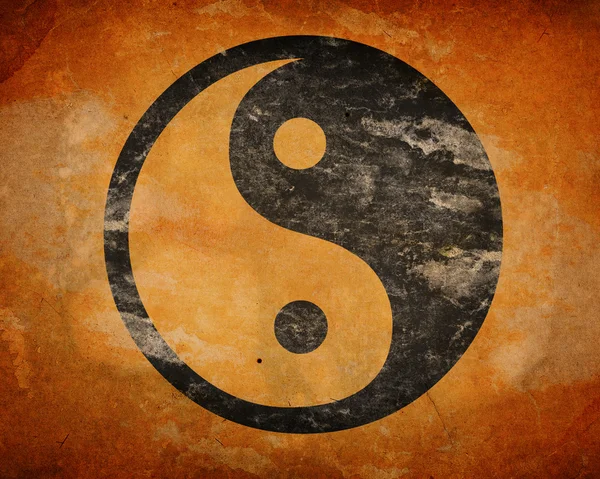 stock image Grunge yin yang symbol