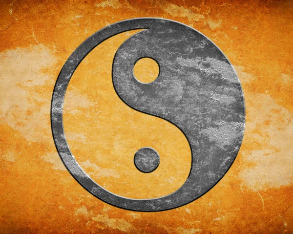 Grunge yin yang symbol — Stock fotografie