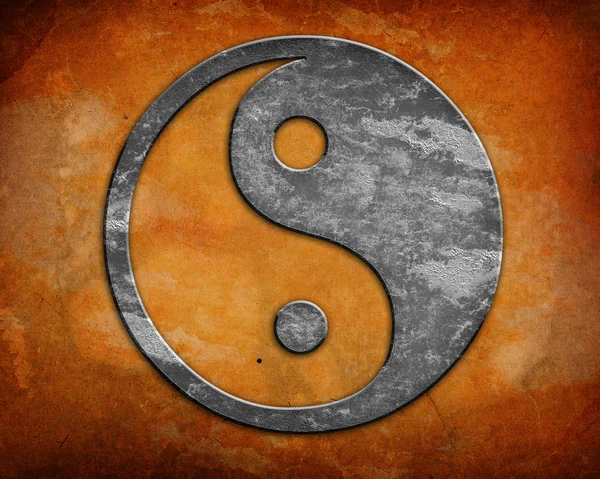 Grunge yin yang simbolo — Foto Stock