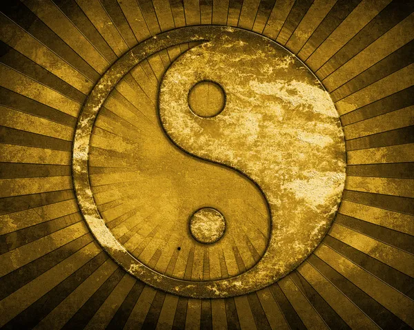 stock image Grunge yin yang symbol