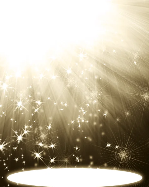Spotlight with rays and stars — Stock Photo, Image