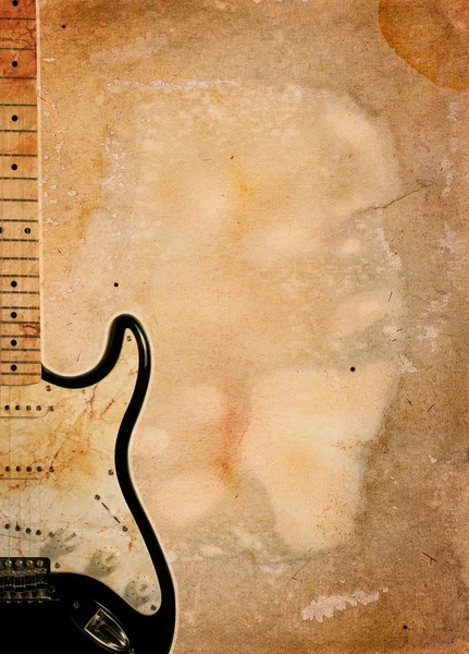 Tło muzyczne z gitara — Zdjęcie stockowe
