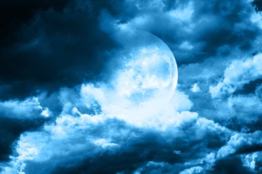 Moon in night sky clipart