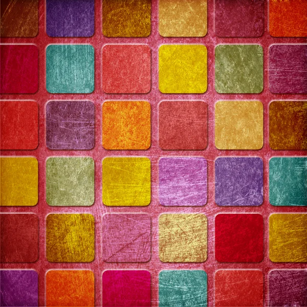 Grunge kleurrijke vierkantjes — Stockfoto