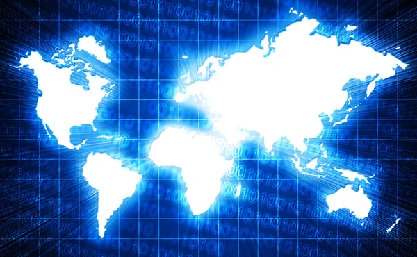 Карта світу в стилі технології — стокове фото