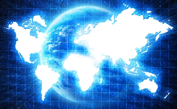 Mapa świata w stylu technologii — Zdjęcie stockowe