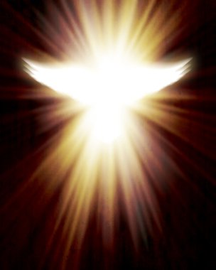 Shining dove with rays clipart