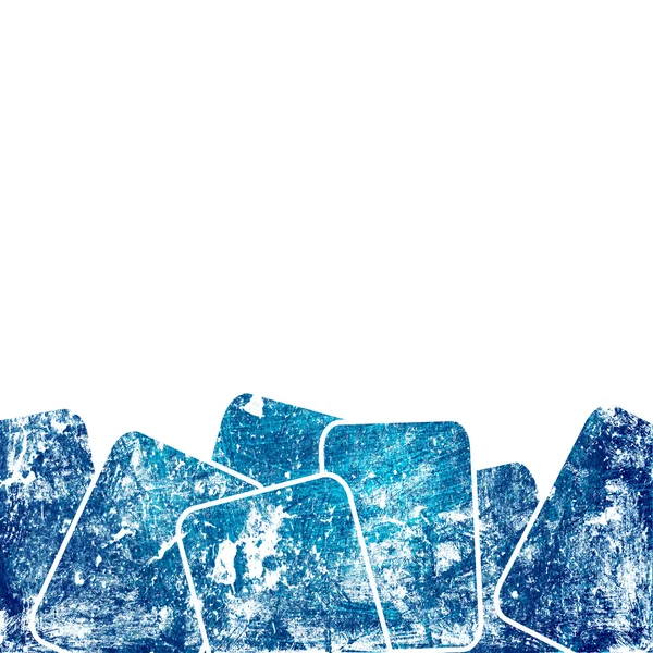 Grunge blue squares against white background — Stock Photo, Image