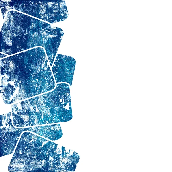 Grunge quadrados azuis contra fundo branco — Fotografia de Stock