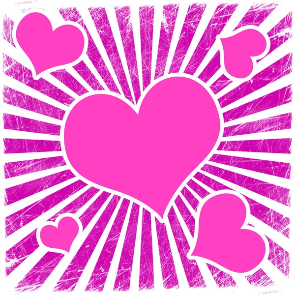 Grunge art background with hearts — Stock Photo, Image