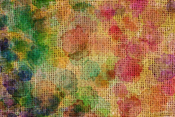 Abstracte kleurrijke druppels op doek — Stockfoto