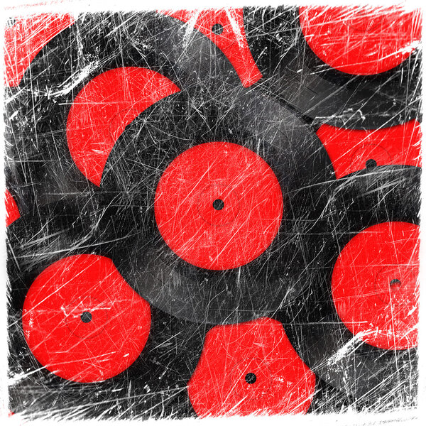 фон со старыми виниловыми пластинками
