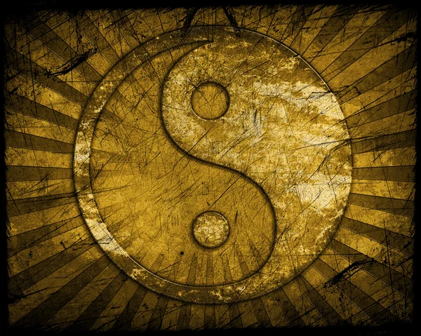 Granica yin yang symbol — Zdjęcie stockowe