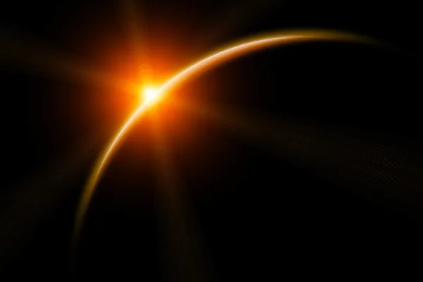 Stigande solen bakom planet — Stockfoto