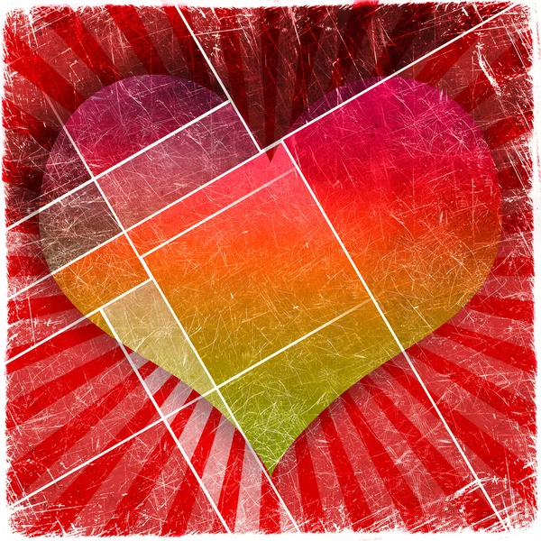 Valentine's day background with hearts on grunge — Stock Photo, Image