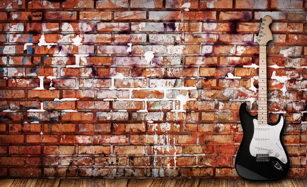 Guitarra no grunge — Fotografia de Stock