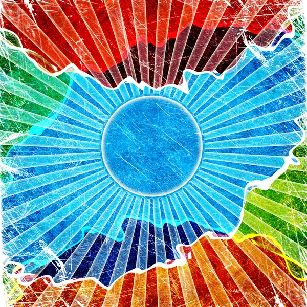 Grunge fundo azul com círculo — Fotografia de Stock