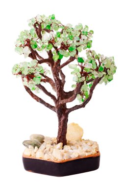 Tree from jewelry stones made from glass clipart