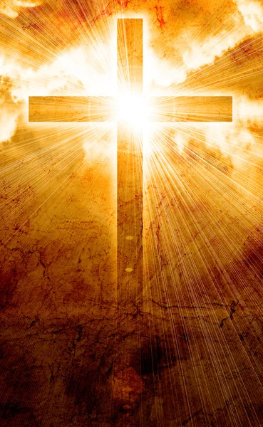 Świecące krzyż w niebo — Zdjęcie stockowe