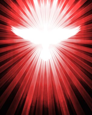 Shining dove with rays clipart