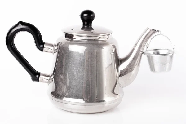 stock image Tea metal pot on white background