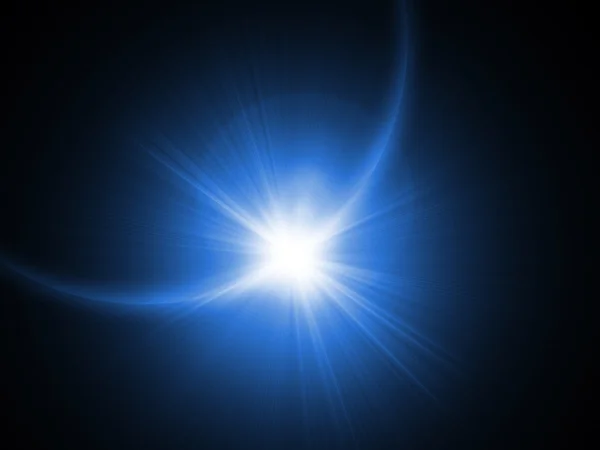 Планета в открытом космосе с солнечными лучами — стоковое фото