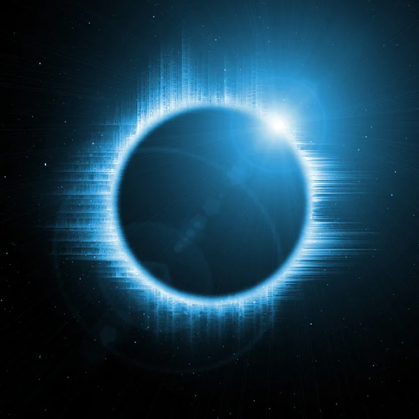 Сонячне затемнення в космосі — стокове фото