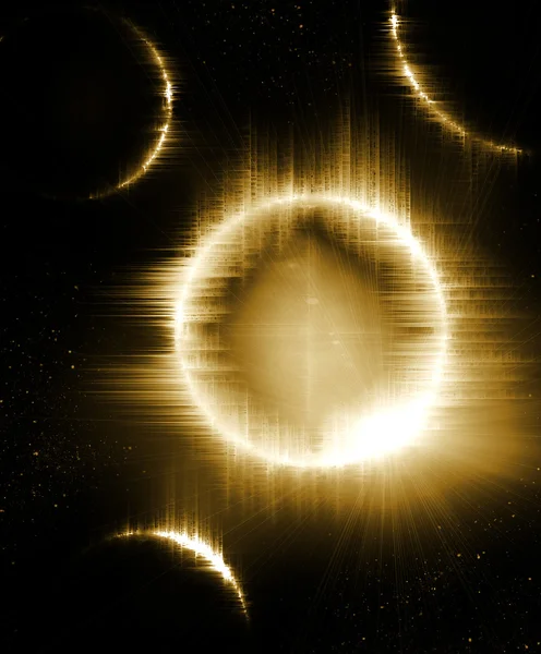 Eclipse solar com planetas no espaço — Fotografia de Stock