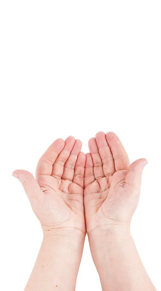 Praying hands of an old woman — Stock Photo, Image