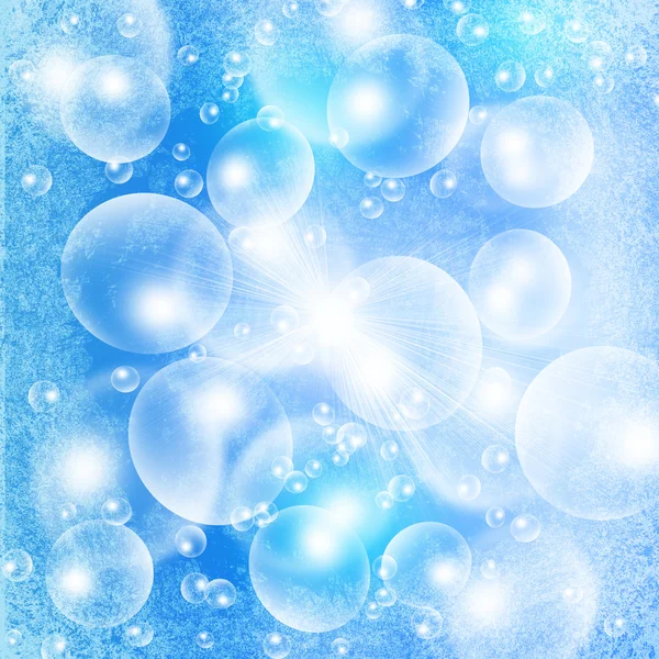 Lätta bubblor på en blå grunge — Stockfoto