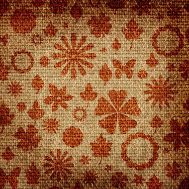 Grunge floral fabric texture clipart